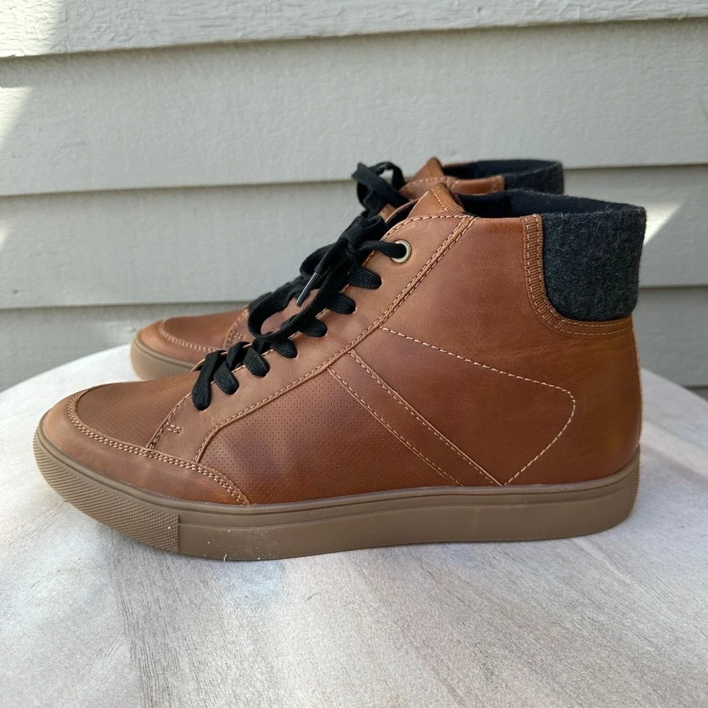 Sonoma Congo Mens Size 10 Ankle Boots Cognac Brown Lace Up New